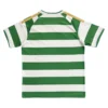 Sports Jersey with Green and White Stripes and Gold Shoulder Accents Green and white striped sports jersey with gold shoulder details, ideal for team sports and athletic.
