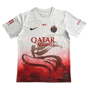Paris Saint-Germain Soccer Jersey with Qatar Airways Sponsorship Paris Saint-Germain soccer jersey featuring Qatar Airways sponsorship and team logos.