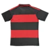 Sports Jersey with Red and Black Stripes Athletic sports jersey featuring bold red and black horizontal stripes, ideal for team sports and ac.