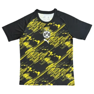 BVB Borussia Dortmund Kids' Football Jersey Kids' Borussia Dortmund football jersey with black and yellow abstract design.