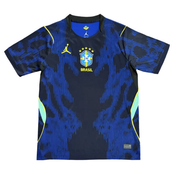 Brazil National Team Soccer Jersey - Kids Size Brazil national team kids soccer jersey with team logo and vibrant blue design.