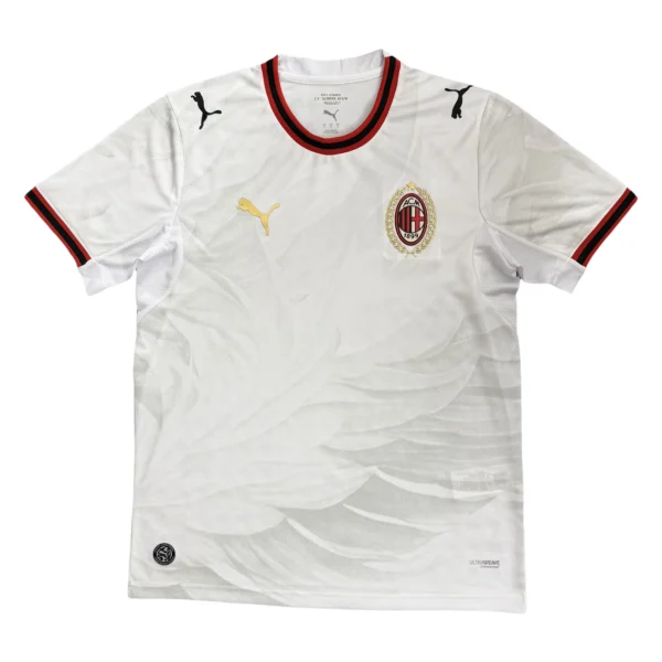 AC Milan official soccer jersey with Puma logo, ideal for football fans and sports enthusiasts.