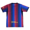 Barcelona FC Youth Jersey for Kids with Striped Design and Logo Youth Barcelona FC striped soccer jersey with vibrant red and blue vertical stripes, featuring team.