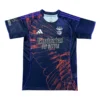Sports jersey with butterfly design and team logo. Athletic soccer jersey featuring butterfly artwork and team branding.
