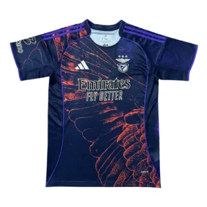 Athletic soccer jersey featuring butterfly artwork and team branding.