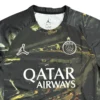 Paris Saint-Germain football jersey with Qatar Airways sponsorship and Paris logo. Paris Saint-Germain jersey with Qatar Airways sponsorship and Paris logo.