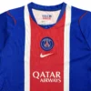 Paris Saint-Germain Football Jersey with Qatar Airways sponsorship. Paris Saint-Germain soccer jersey featuring Qatar Airways logo and Nike branding.