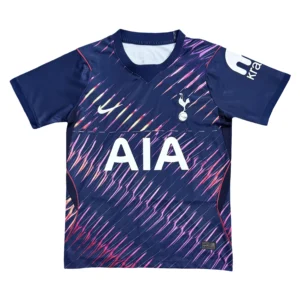 Football jersey with Tottenham Hotspur design and sponsor logo. Tottenham Hotspur football jersey with Nike and AIA sponsorship.