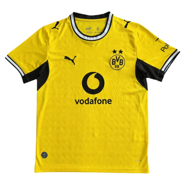 Borussia Dortmund yellow home football jersey with Vodafone sponsor and Puma logo.