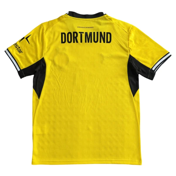 Dortmund football jersey with yellow and black design, perfect for fans and sports enthusiasts.