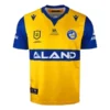 Sports jersey with blue and yellow design for optimal athletic performance and team spirit. Athletic sports jersey featuring vibrant yellow and blue colors, ideal for team sports and activewea.