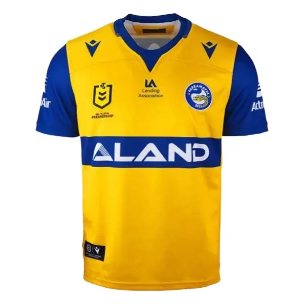 Sports jersey with blue and yellow design for optimal athletic performance and team spirit. Athletic sports jersey featuring vibrant yellow and blue colors, ideal for team sports and activewea.