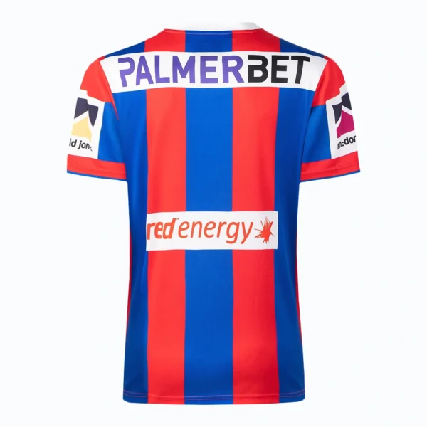 Soccer jersey featuring red and blue vertical stripes with PalmerBet and Red Energy sponsorship logo.