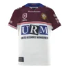 Custom football jersey featuring team logos and sponsor branding, ideal for sports enthusiasts and t.