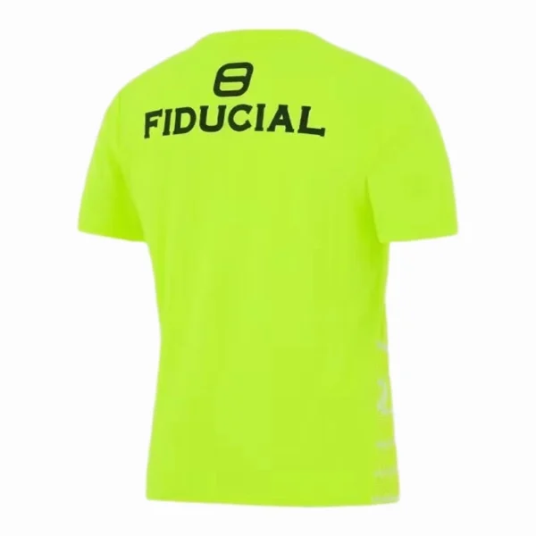 Fiducial logo sports t-shirt in bright neon yellow for activewear and training. Perfect for sports e.