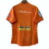 Fiji Airways Sports Jersey Fiji Airways sports jersey with sponsor logos and vibrant orange color.