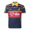Rugby jersey featuring Highlanders team logo and SBS Bank sponsorship, ideal for sports fans and rug.