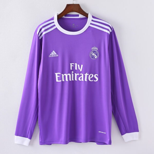 e9674898 Retro Long Sleeve 2016-2017 Real Madrid Away Jersey