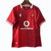 Wales Rugby Jersey - Red and Black Wales rugby team official jersey with Vodafone logo, red and black design, perfect for sports fans.